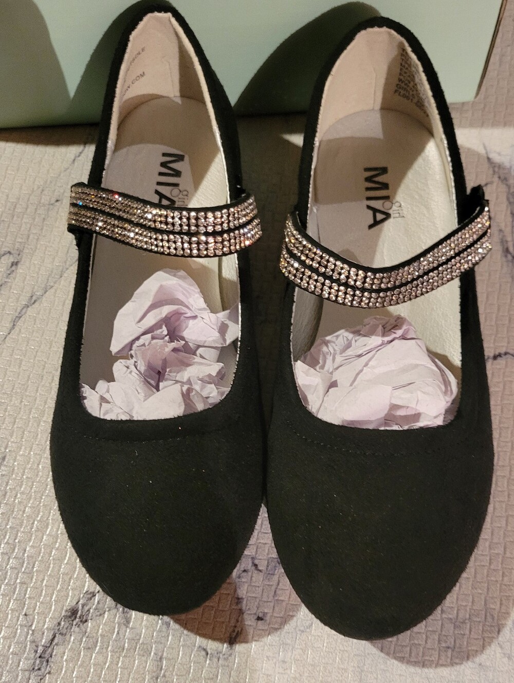 Brand New MIA Black Mary Jane Flats with Rhinestone-Strap